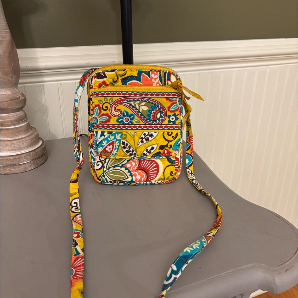 Vera Bradley Yellow and Blue Patterned Crossbody Bag